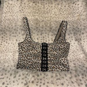 Forever 21 cheetah print corset crop top size small